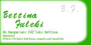 bettina fuleki business card